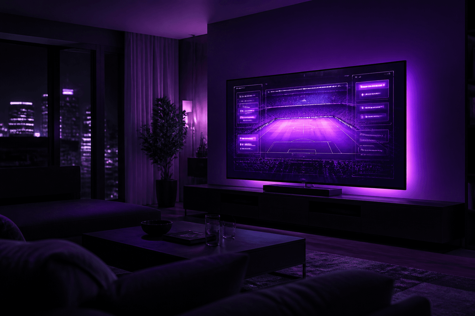 IPTV USA live TV on a Smart TV in an American living room
